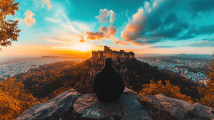 The majestic Mehrangarh Fort overlooking the blue city of Jodhpur