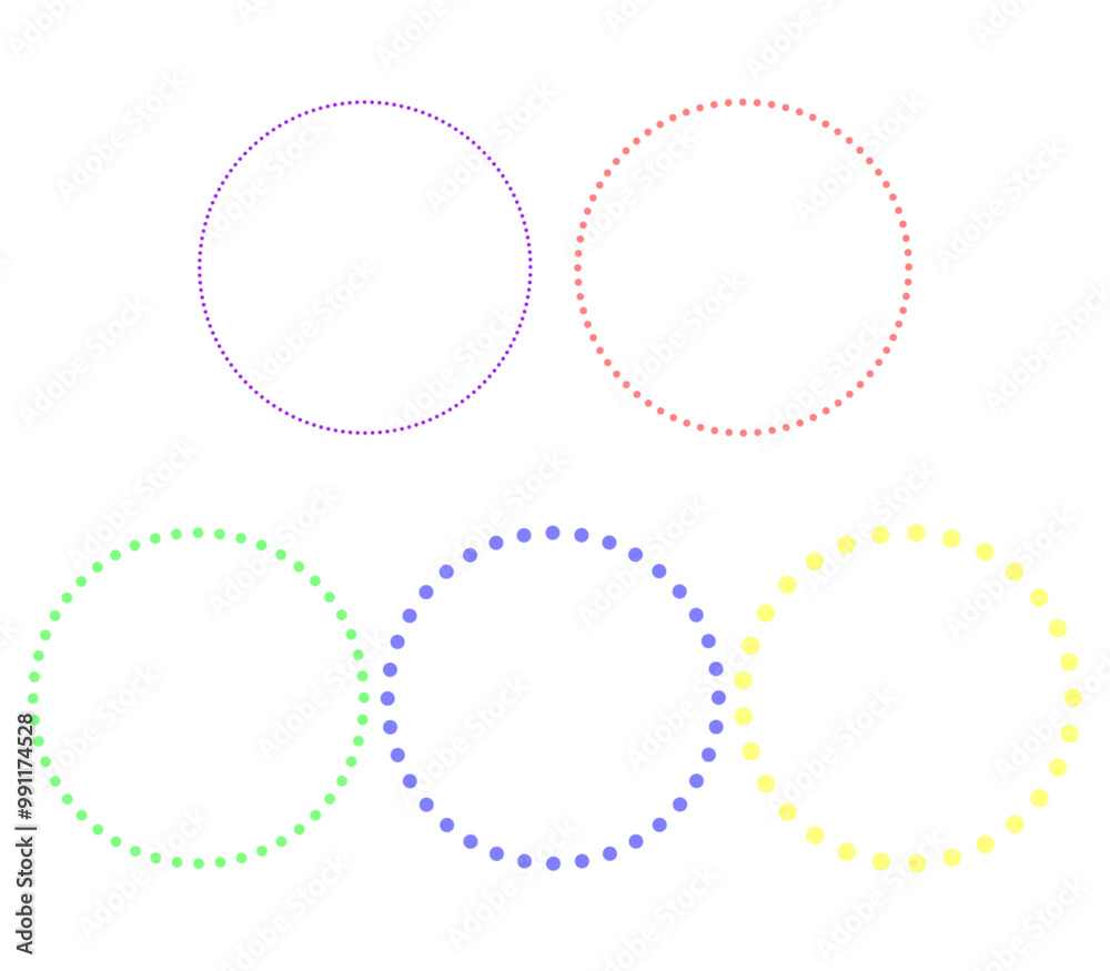 dotted circle frame border design element Stock Vector | Adobe Stock