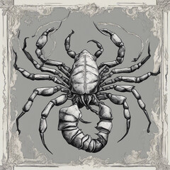 Canvas Print - cool detailed illustration of a scorpion