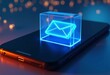 © BiVn - Neon Email Icon on Smartphone .