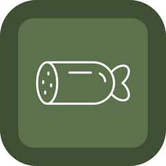 Sticker - Salami Vector Icon Design