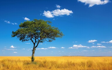 Beautiful shot of a tree in the savanna plains