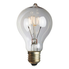 Poster - Modern vintage filament edison light bulb is shining on a pure white background