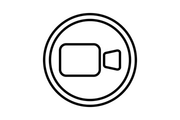 Poster - Video call icon. Related to interaction. suitable for web site, app, user interfaces. Line icon style