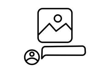 Comment icon. Related to interaction. suitable for web site, app, user interfaces. Line icon style