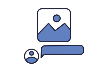 Poster - Comment icon. Related to interaction. suitable for web site, app, user interfaces. flat line icon style