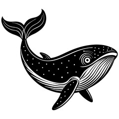 Wall Mural - whale silhouette vector illustration 