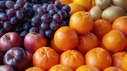 Wall Mural - A Colorful Arrangement of Fresh Fruits