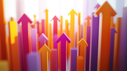 Poster - Colorful upward arrows pointing to success and growth
