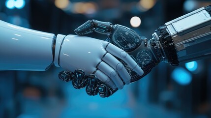 Poster - AI ethics outlined in a digital contract, focusing on transparency and ethical guidelines for responsible AI deployment