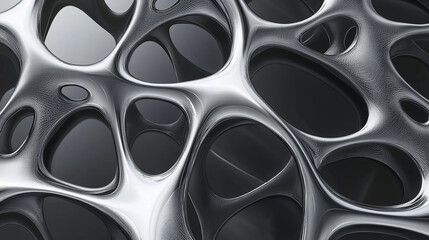 Aufkleber - Abstract metallic organic structure forming a modern background