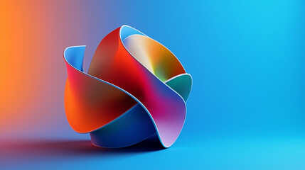 Aufkleber - 3d render illustration of a colorful ribbon creating a sphere
