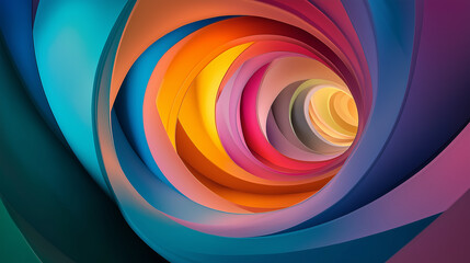 Poster - Colorful abstract tunnel swirling inward creating vortex effect