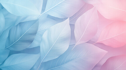 Aufkleber - Pastel colored leaves forming a delicate background