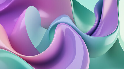 Wall Mural - Abstract pastel shapes flowing and intertwining