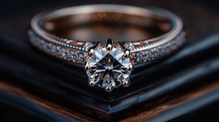 Vintage Diamond Engagement Ring lying on the table