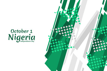 Wall Mural - October 1, Nigeria Independence Day vector illustration. Suitable for greeting card, poster and banner.