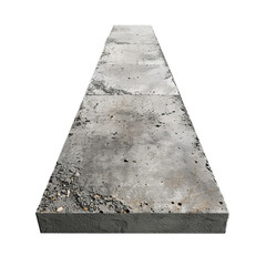Poster - Long concrete slab stretching into the distance, isolated on a white background
