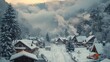© NDmCX-Nic - A picturesque snow-covered village nestled in a mountain valley