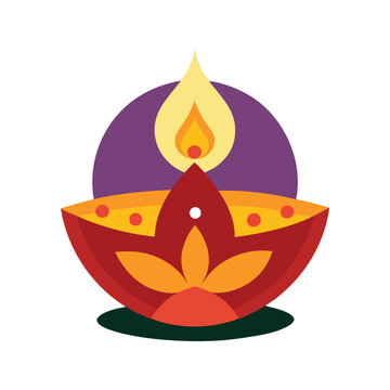 Radiant Celebration: A Vibrant Diwali Vector Illustration of Lights, Flowers, and Symbolic Beauty
