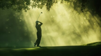 Canvas Print - Golf Swing in Sunlight