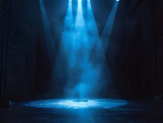 Aufkleber - Dramatic Blue Light in an Empty Space