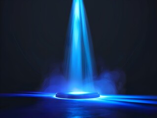 Poster - Blue Light Beam in Dark Space
