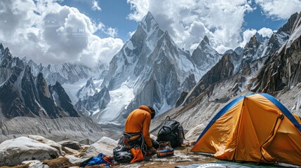 Wall Mural - Camping in the Himalayas