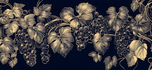 Golden Grapevine Illustration