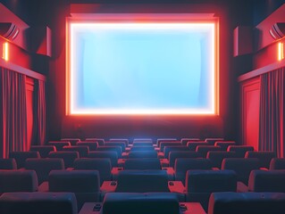 Poster - Cinematic Interior with Neon Light Effects
