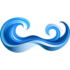 Poster - Stylized wave design, white isolate background