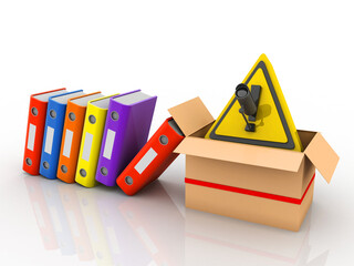 Poster - 3d rendering office document Binder under cctv camera
