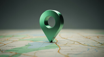 Poster - Location marker on a map highlighting destination with geographical details and vibrant colors