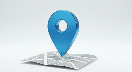 Poster - map marker icon on a digital map with location pin indicating specific place in modern style