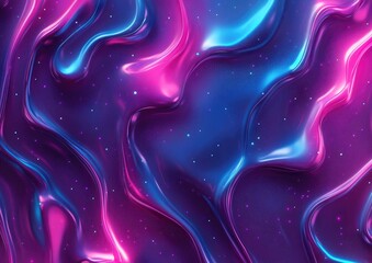 Poster - Vibrant neon holographic texture with a 2D cartoon style ideal for club party flyers Abstract gradient backdrop for creative designs