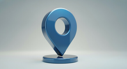 Poster - location pin on blue background symbolizing navigation and location tracking