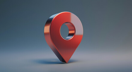 Poster - Location marker design in 3D style for navigation with glossy finish