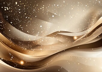 Poster - glamorous abstract illustration featuring a brown background adorned with sparkling glitter