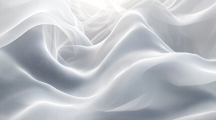 Abstract white flowing lines on a white background, blending digital technology. Modern glowing and moving lines create a dynamic and futuristic design element.