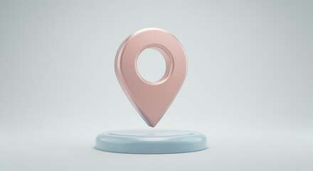 Poster - Location pin marker on a minimalistic background for navigation and location tracking