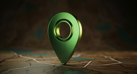 Poster - Location marker on map pointer navigational design concept 3D illustration