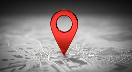 Poster - Map pin location marker on detailed map background for navigation and location tracking