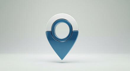 Poster - location pin and map marker design on gradient background with focus on navigation and location serv