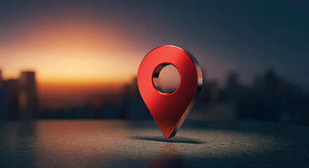 Poster - Location pin symbol technology icon representing navigation in modern digital environment