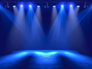 Aufkleber - Blue Stage Lights for Dramatic Performances