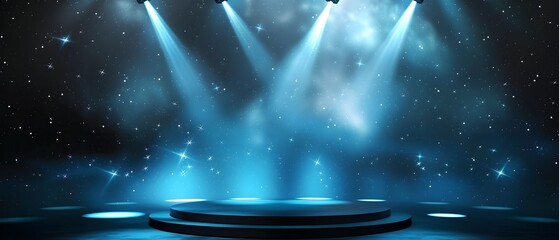 Aufkleber - Dramatic Stage Lighting with Starry Background