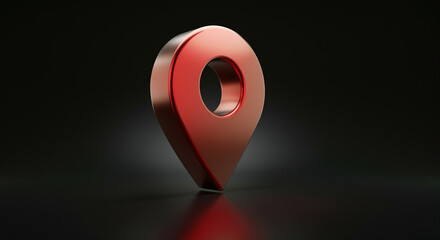  - Pin location marker on glossy surface showcasing navigation and mapping technology