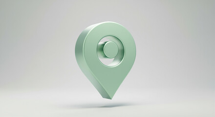 Poster - location pin icon in 3d style with map symbol for navigation and location-based services
