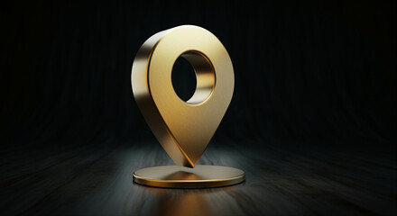 Poster - Location pin marker on a dark background highlighting modern design and navigation concept