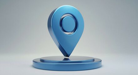Poster - Location pin symbol representing technology and navigation on a modern platform design